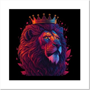 lion face art Posters and Art